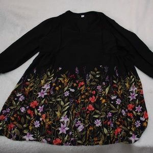 Black and wild flower dress